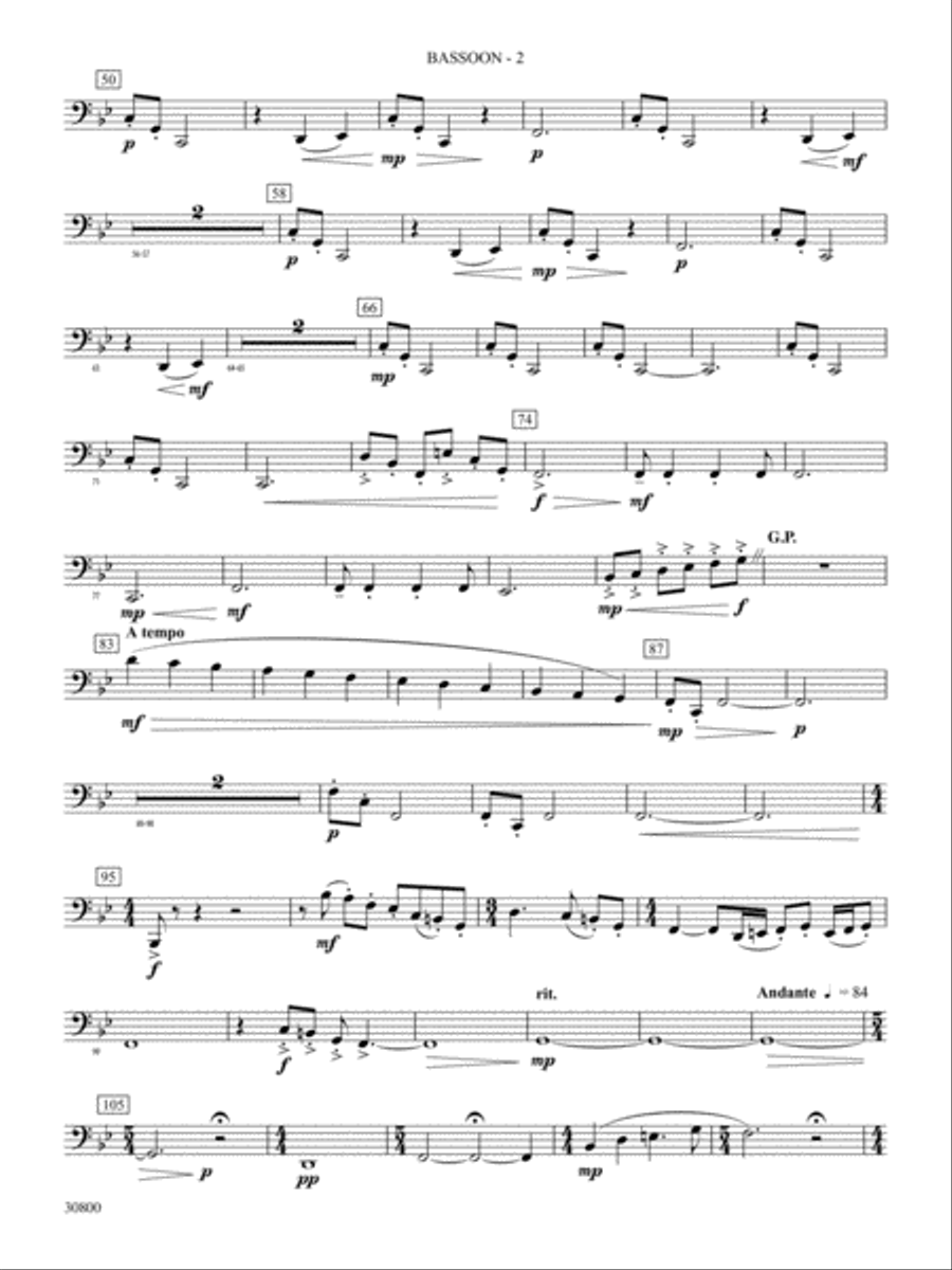 Quatre Fantasie: Bassoon Concert Band scores gallery preview page 2