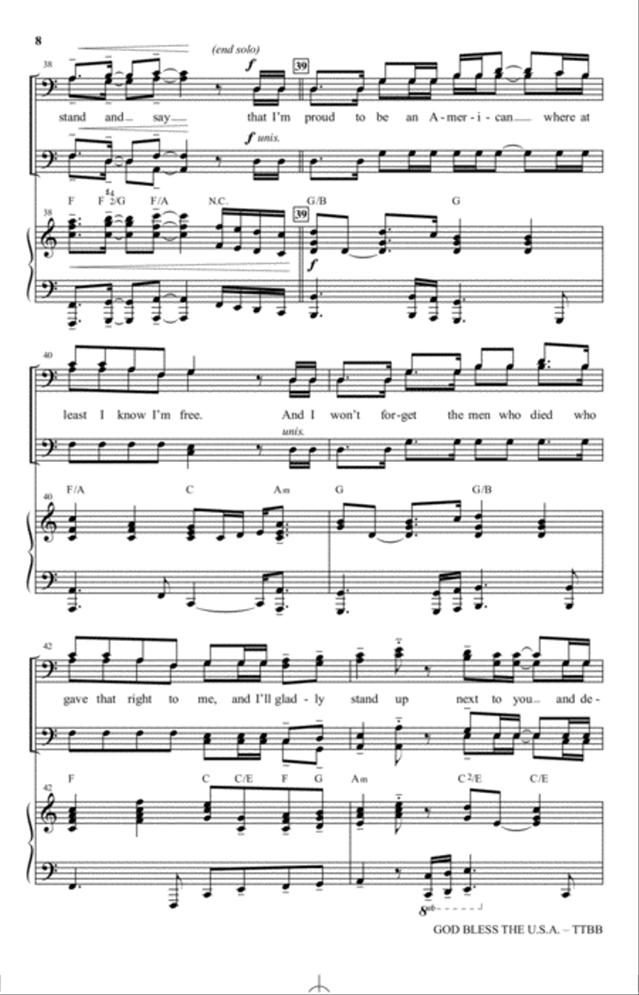 God Bless The U.S.A. God Bless The U.S.A. TTBB scores gallery preview page 7