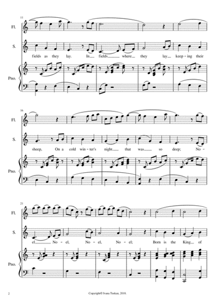 The First Noel for soprano solo, piano accompaniment and flute. image number null