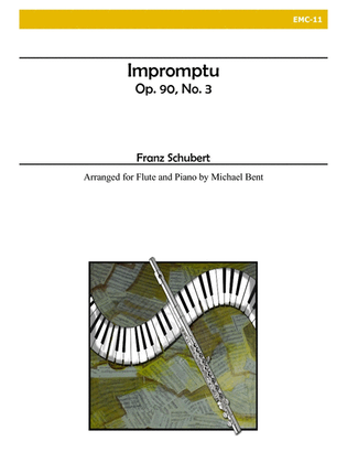 Book cover for Impromptu, Op. 90, No. 3 for Flute and Piano
