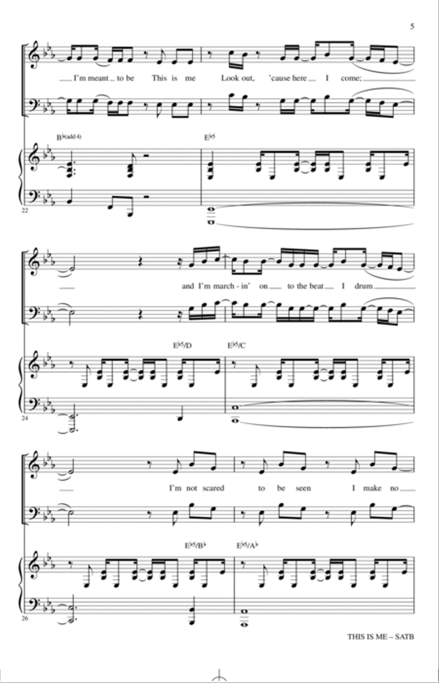 This Is Me (from The Greatest Showman) (arr. Mac Huff) 4-Part scores gallery preview page 4