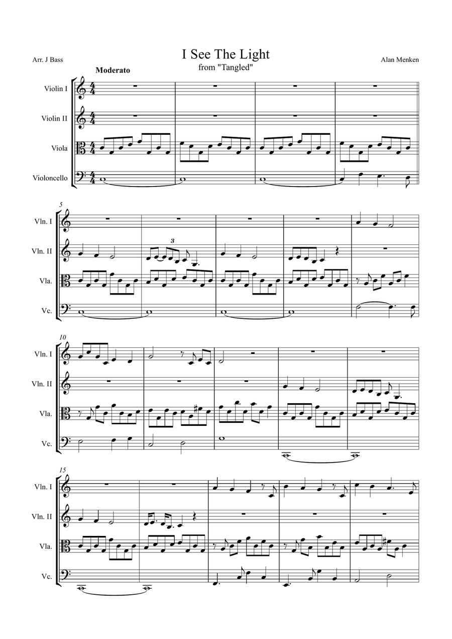 I See The Light String Quartet scores gallery preview page 1