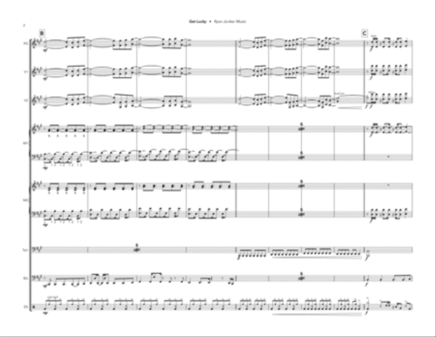 Get Lucky Percussion Ensemble scores gallery preview page 3