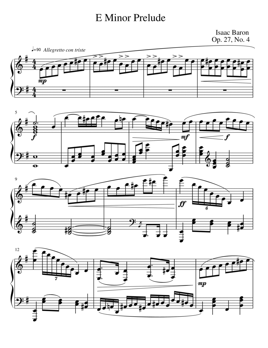 Prelude in E Minor Op. 27, No. 4 image number null