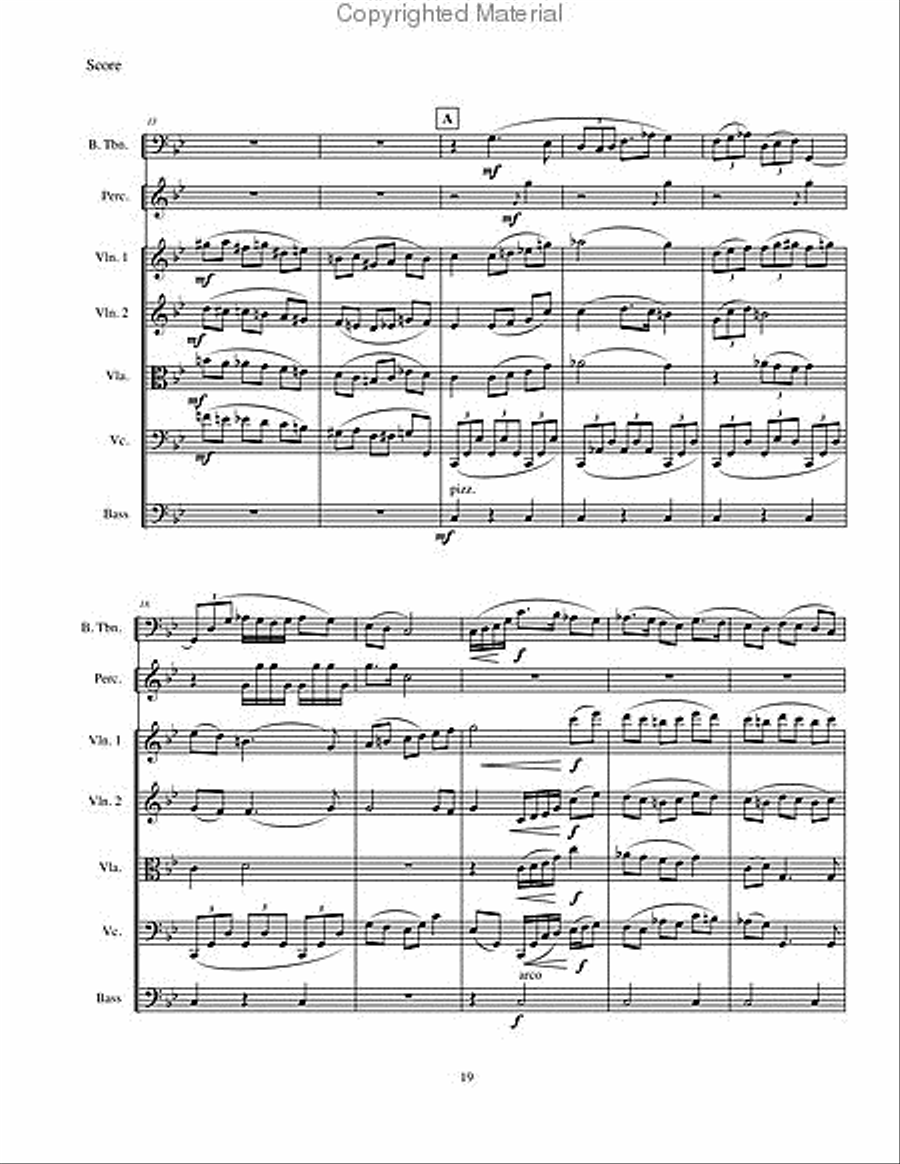 Concerto for Bass Trombone with String Orchestra & Percussion String Orchestra scores gallery preview page 7