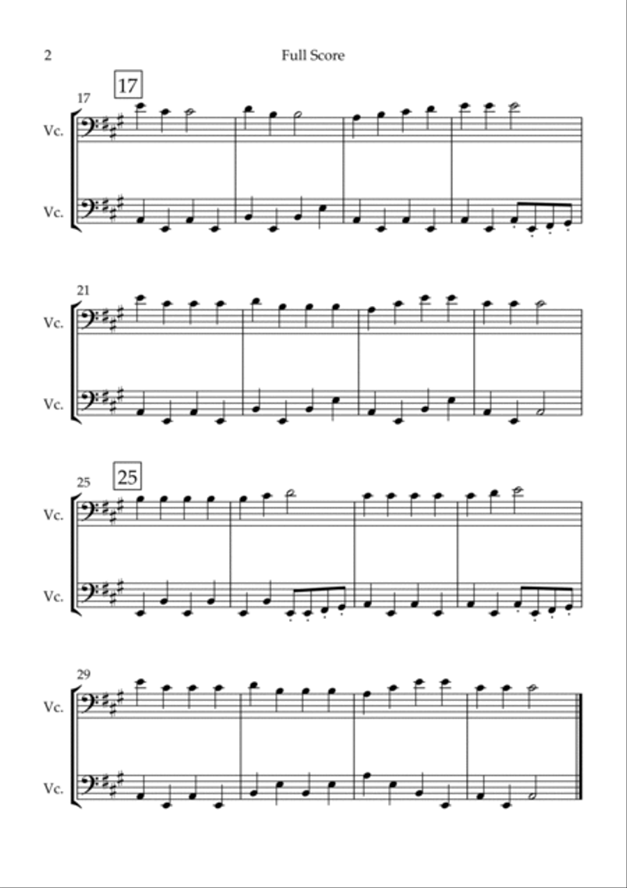 Lightly Row for Cello Duo String Duet scores gallery preview page 2