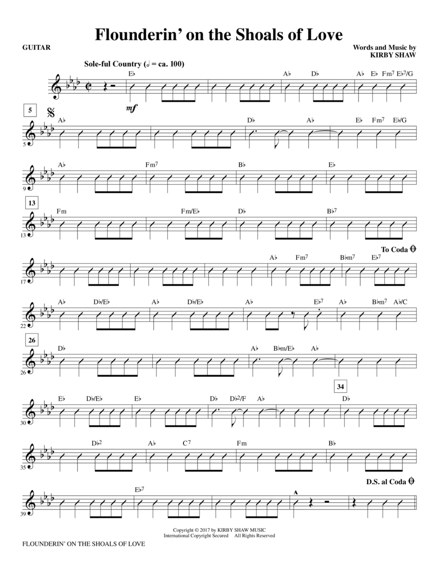 Flounderin' on the Shoals of Love - Guitar Choir scores gallery preview page 1
