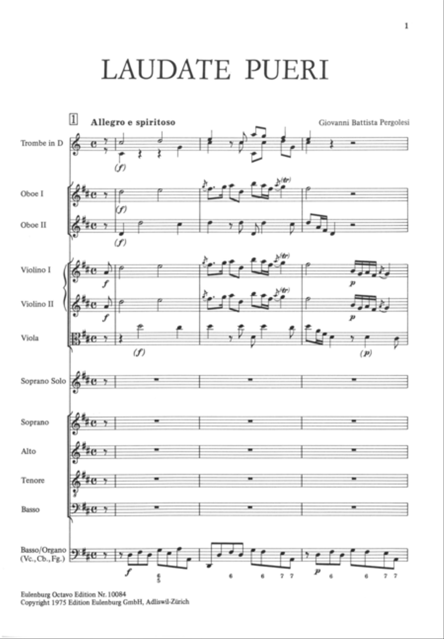 Laudate pueri (Psalm 112) 4-Part scores gallery preview page 2