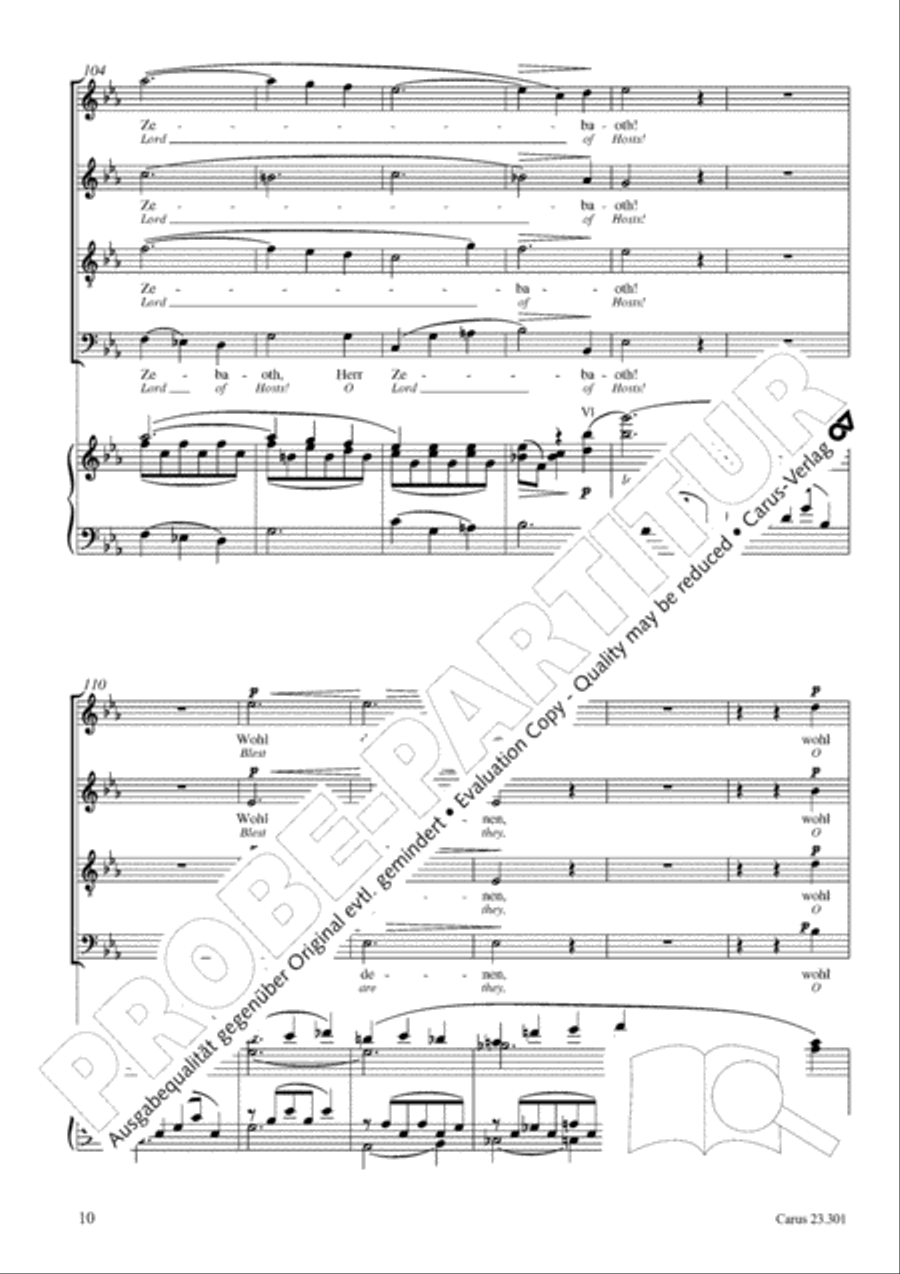 How beautiful is thy dwelling place (Wie lieblich sind deine Wohnungen) 4-Part scores gallery preview page 11