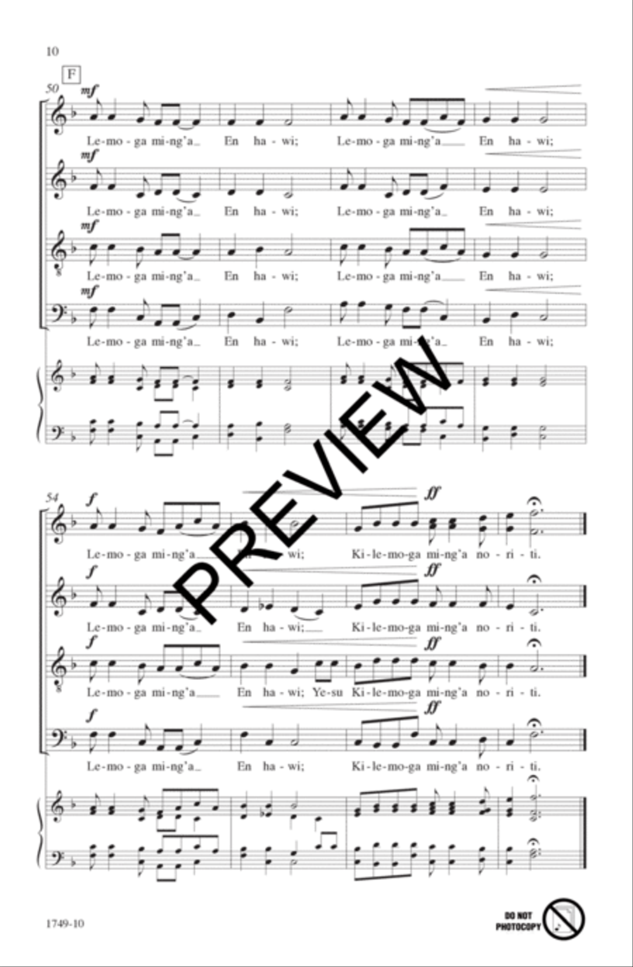 Lemoga Aming’a 4-Part scores gallery preview page 11
