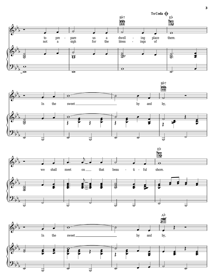 In The Sweet By And By Piano, Vocal, Guitar scores gallery preview page 3