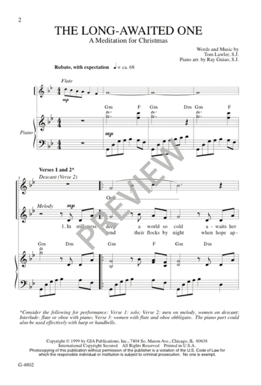 The Long-Awaited One The Long-Awaited One Unison Choir scores gallery preview page 3