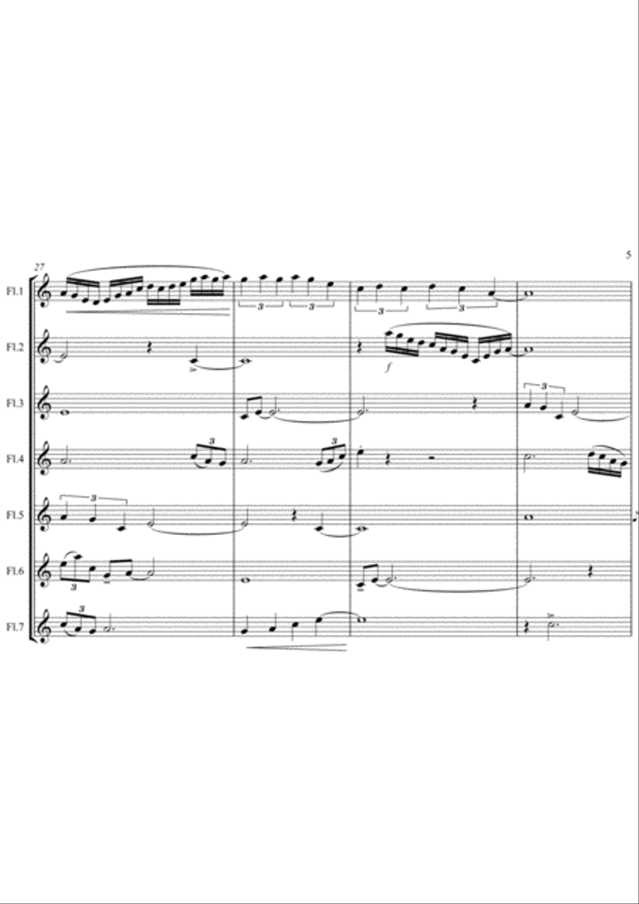 Bamboo Woods for Flute Choir Flute Choir scores gallery preview page 5