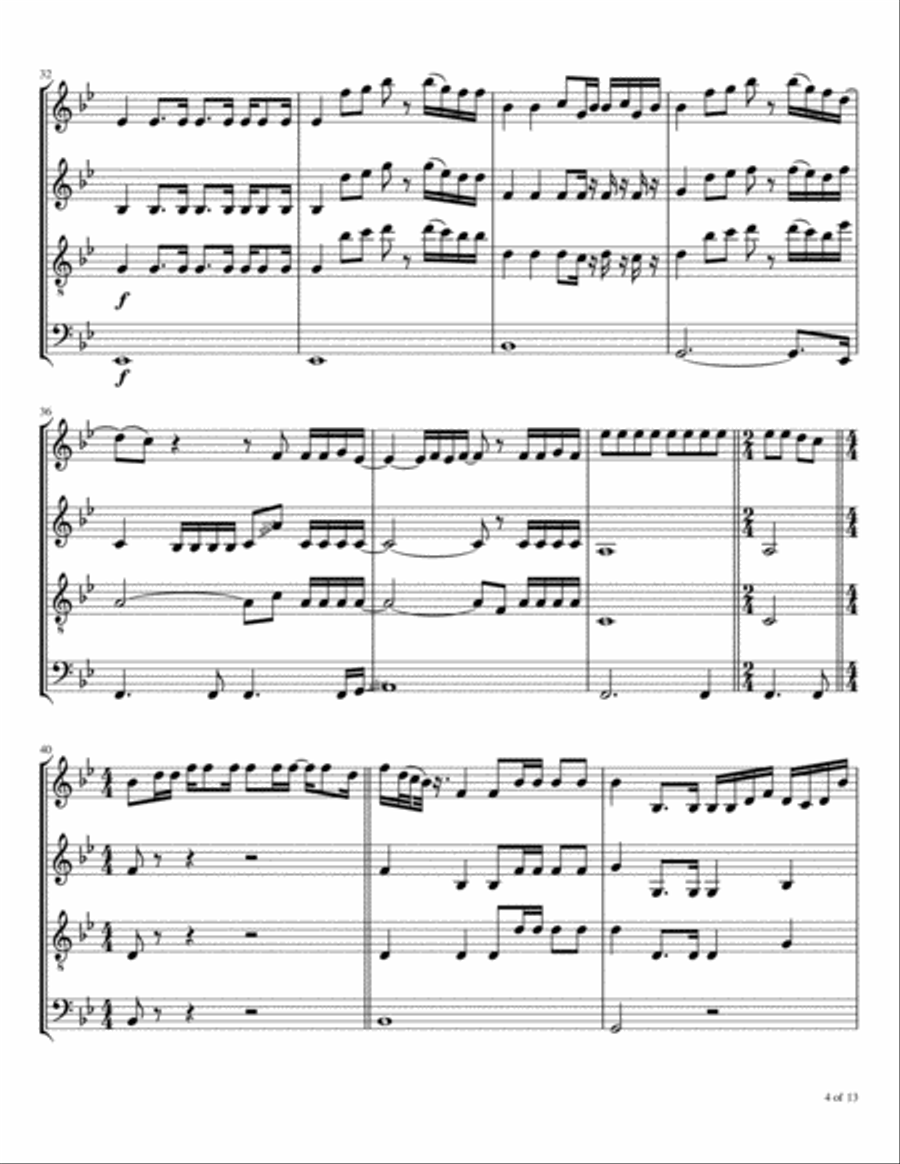 Purple Rain Woodwind Quartet scores gallery preview page 5