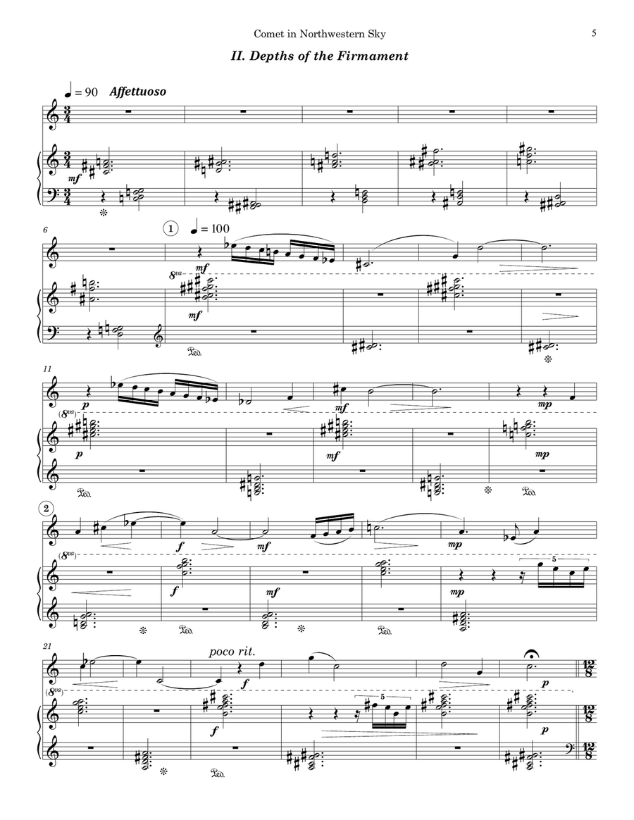 Comet in Northwestern Sky Chamber Music scores gallery preview page 5