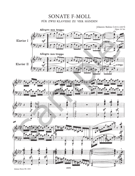 Sonata for 2 Pianos in F minor Op. 34b