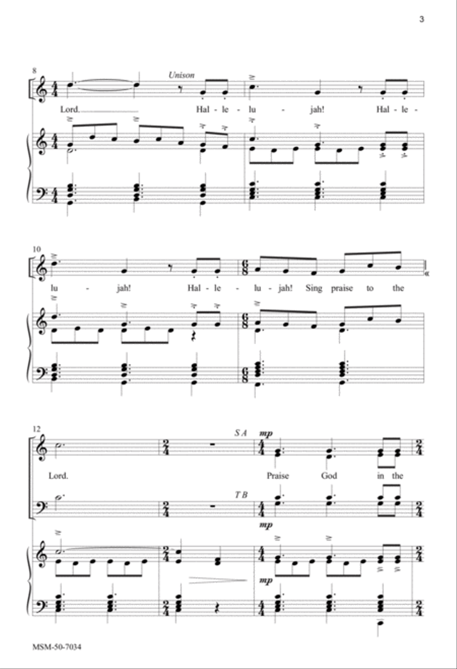 Hallelujah! Sing Praise to the Lord 4-Part scores gallery preview page 3