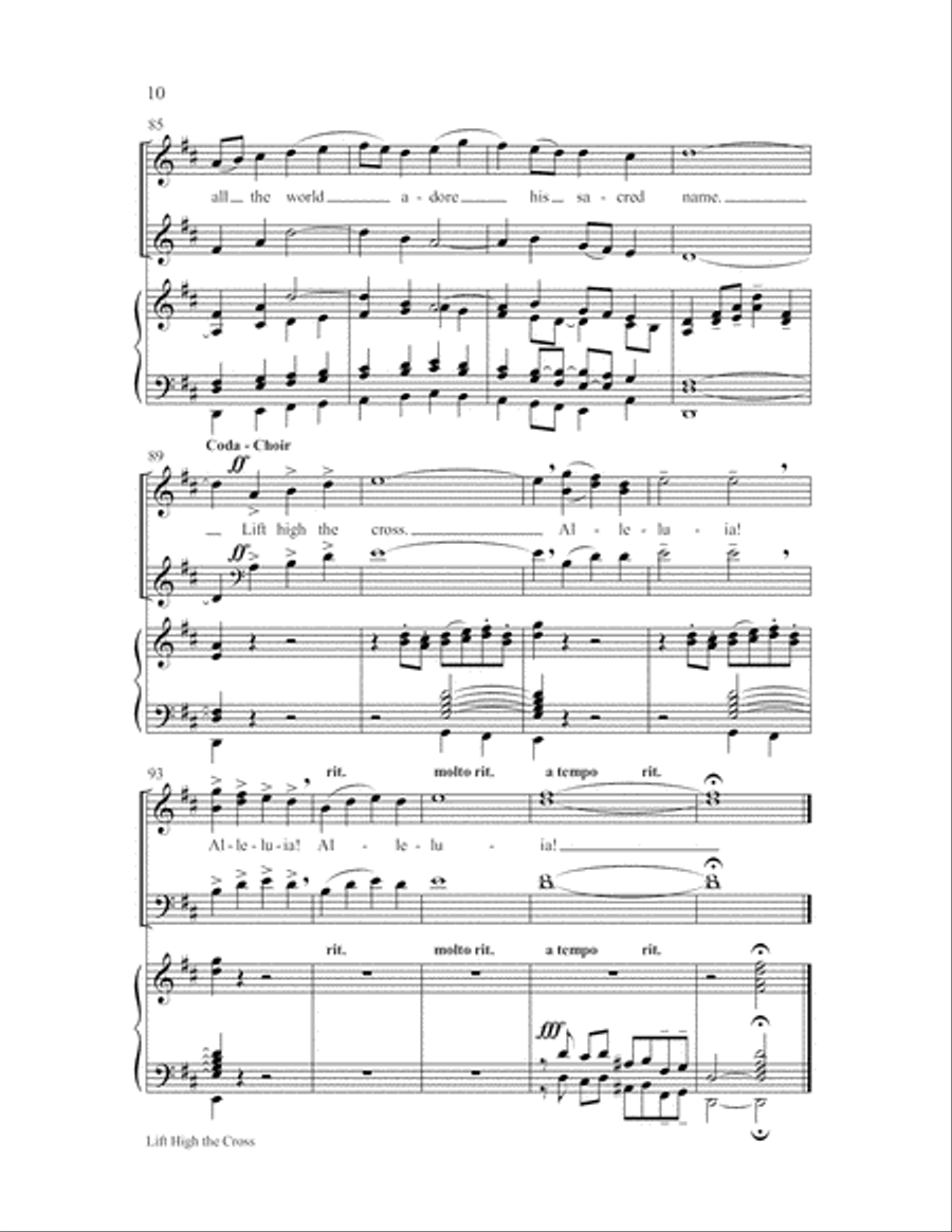 Lift High the Cross-SAB-Digital Download 3-Part scores gallery preview page 10
