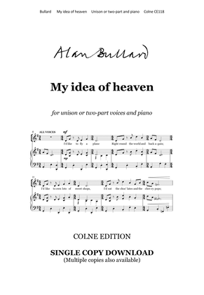 My idea of heaven (unison or two-part voices - single download)