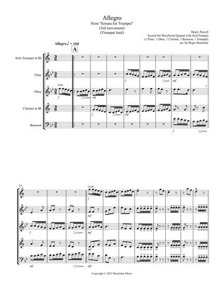 Allegro (from "Sonata for Trumpet") (Bb) (Trumpet Solo with Woodwind Quartet - 1 Flute, 1 Oboe, 1 Cl
