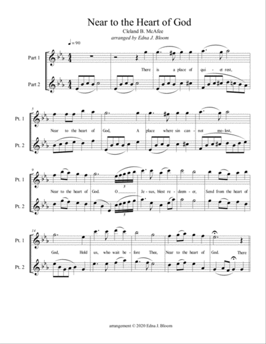Near to the Heart of God - treble duet Small Ensemble scores gallery preview page 4