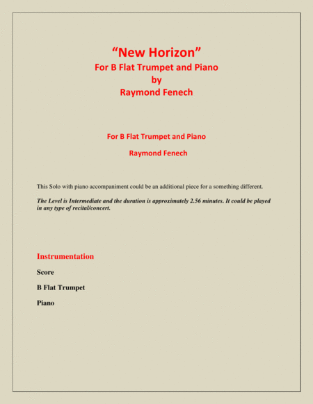 New Horizon - For B Flat Trumpet and Piano image number null