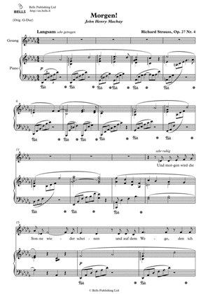Book cover for Morgen!, Op. 27 No. 4 (D-flat Major)