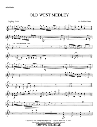 Book cover for Old West Medley (arr. Mark Hayes) - Violin
