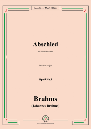 Book cover for Brahms-Abschied,Op.69 No.3 in E flat Major