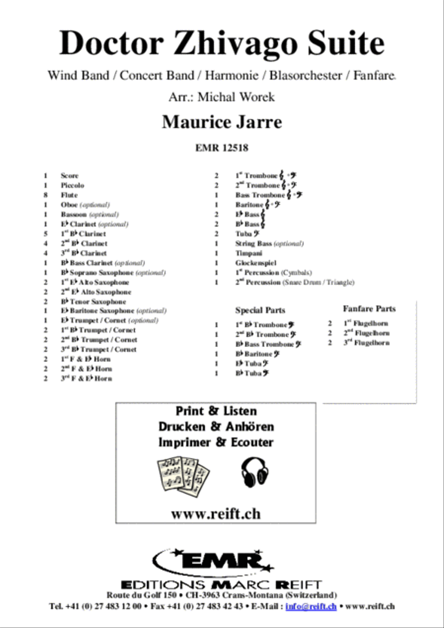Doctor Zhivago Suite Doctor Zhivago Suite Concert Band scores gallery preview page 2