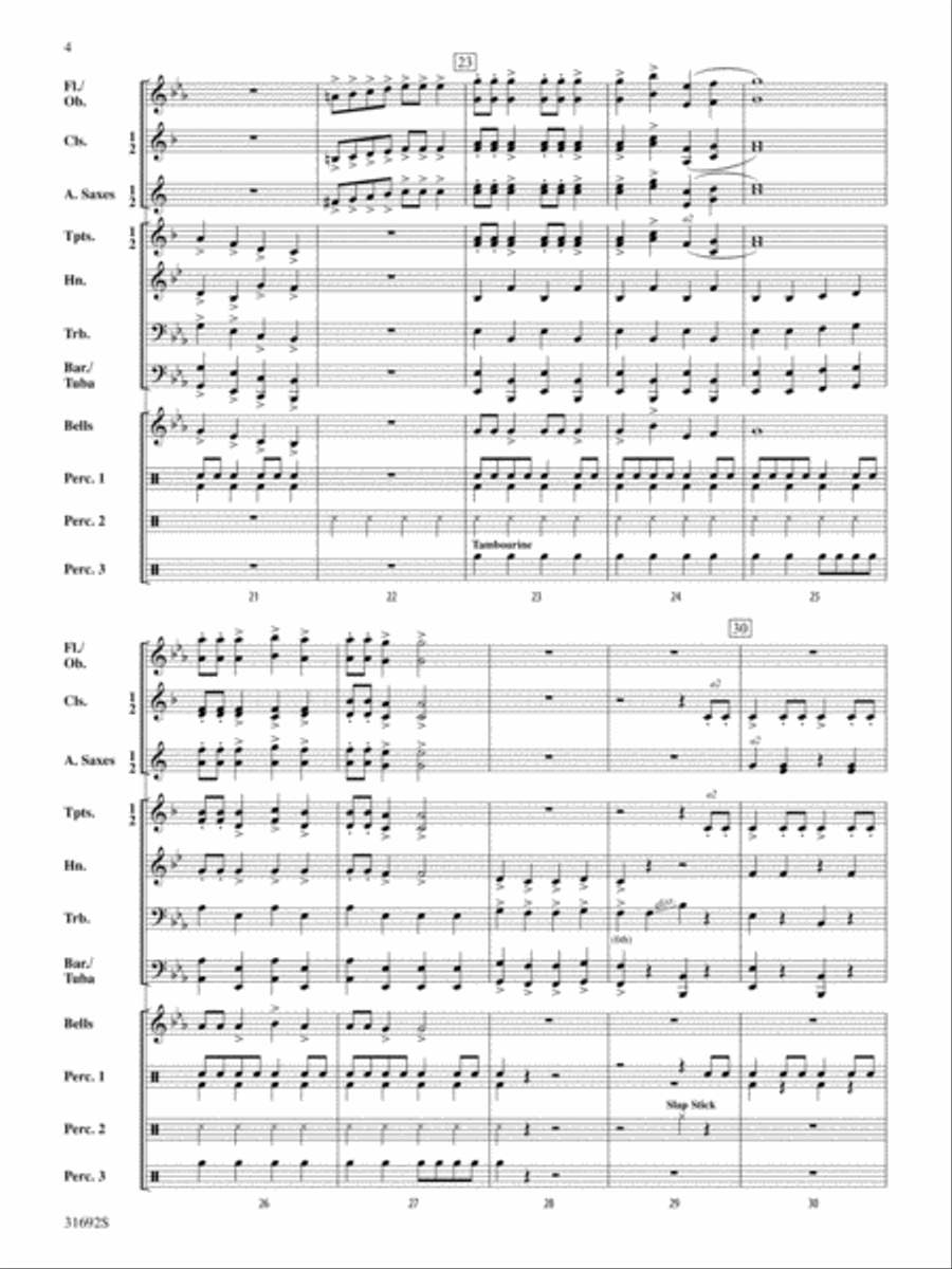 Santa Goes Wild West: Score Concert Band scores gallery preview page 4