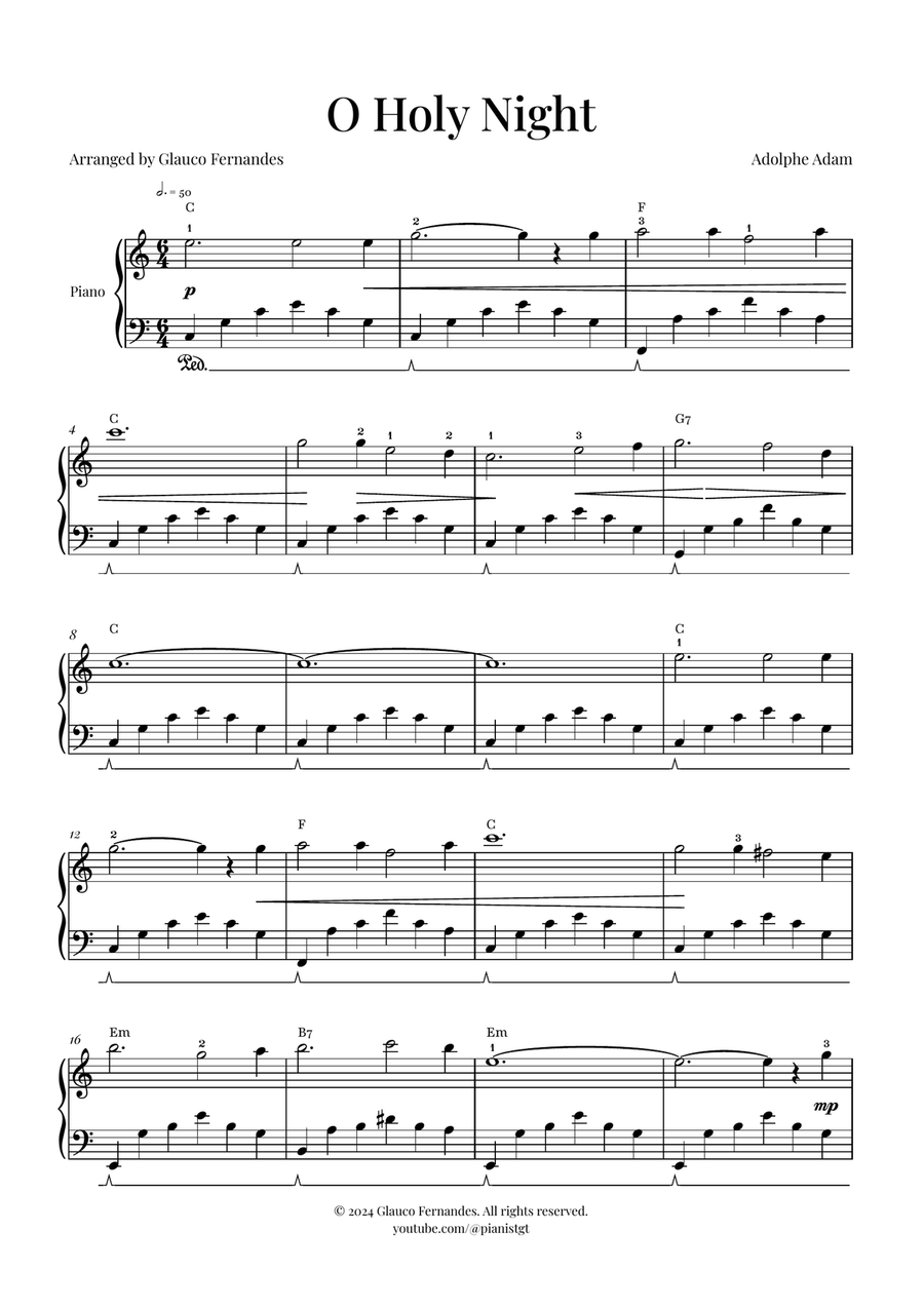 O Holy Night - Beautiful Piano Arrangement Piano Solo scores gallery preview page 1