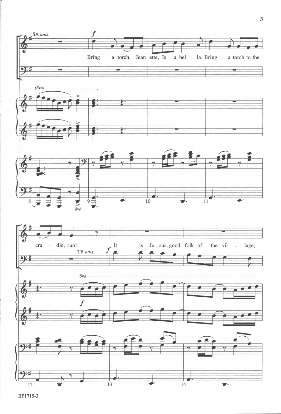 Bring a Torch, Jeanette, Isabella - SATB 4-Part scores gallery preview page 3