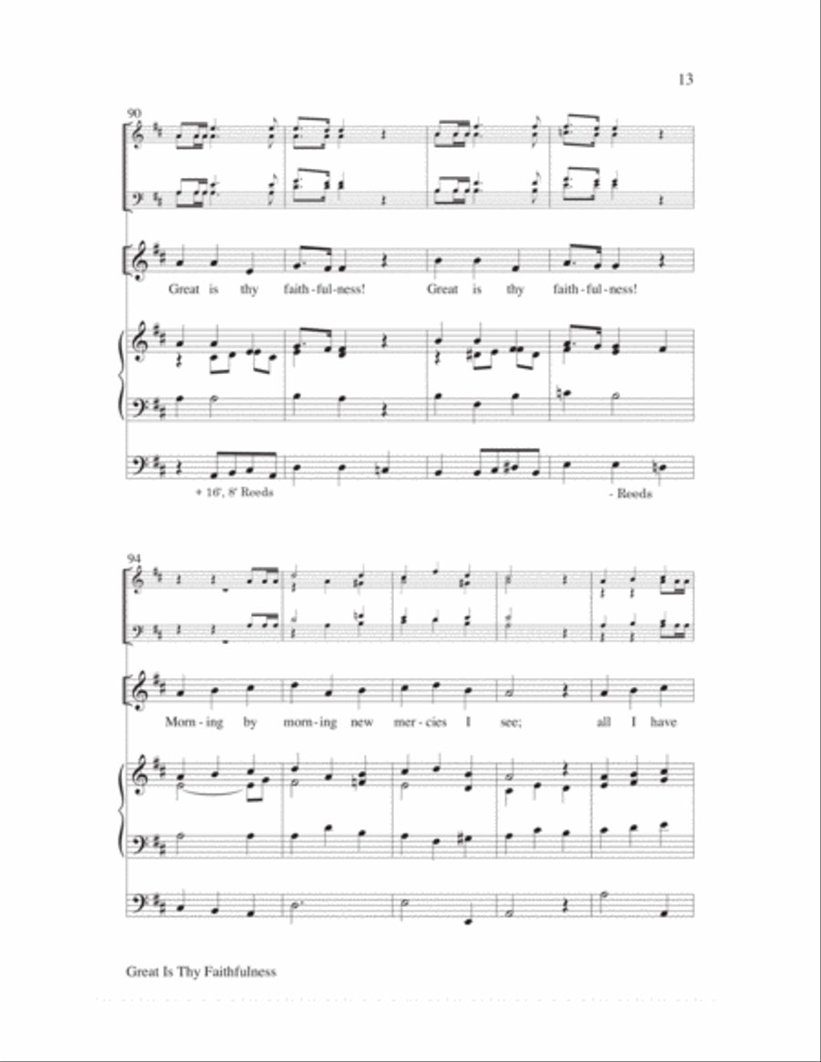 Great is Thy Faithfulness Choir scores gallery preview page 13