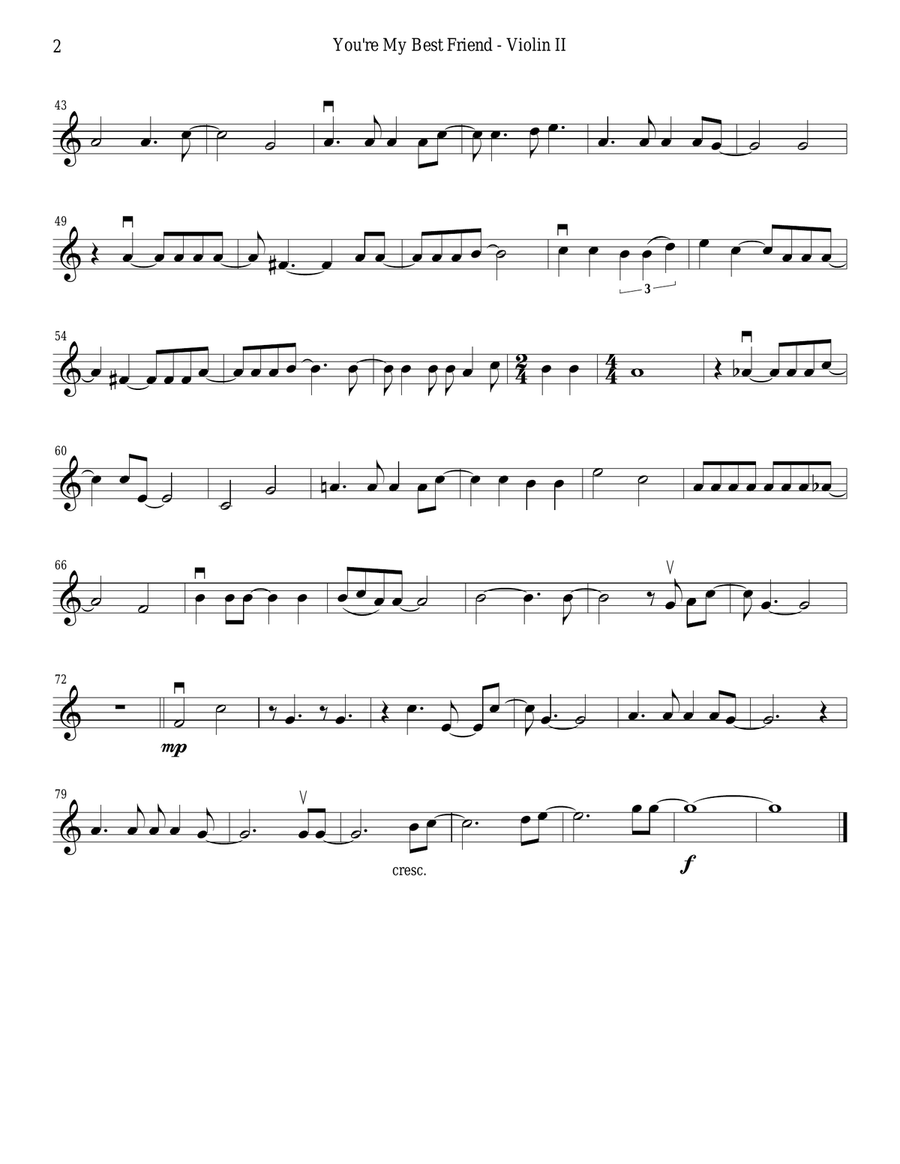 You're My Best Friend String Quartet scores gallery preview page 4