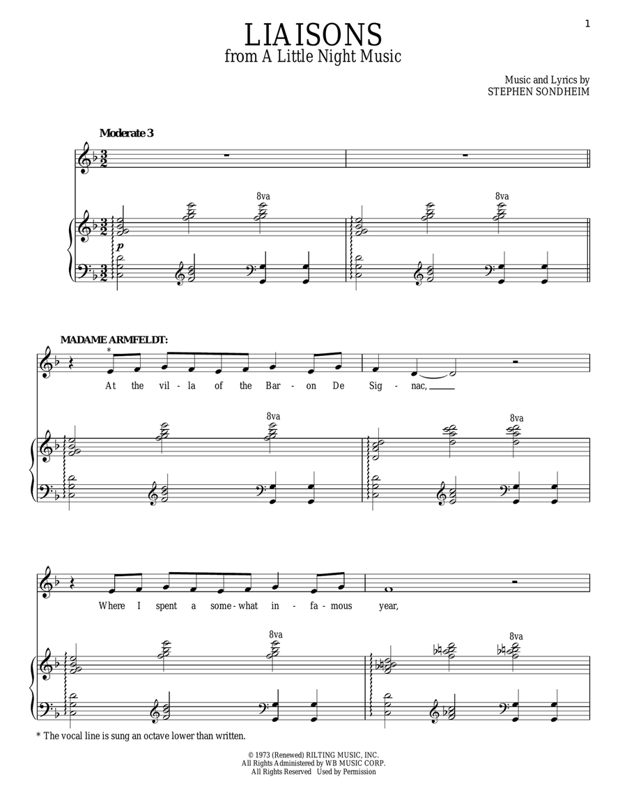 Liaisons Liaisons Piano, Vocal scores gallery preview page 1