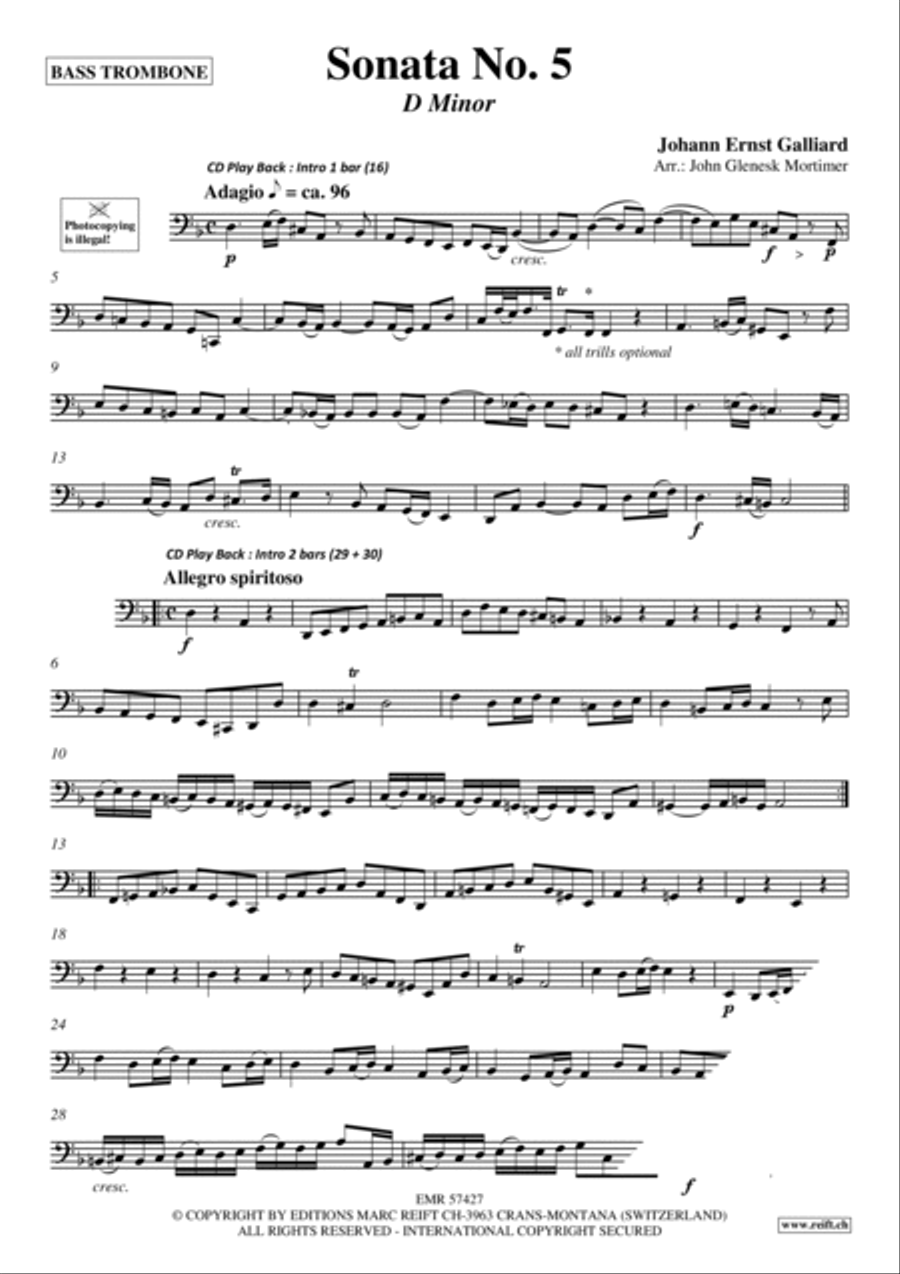 Sonata No. 5 Trombone scores gallery preview page 3