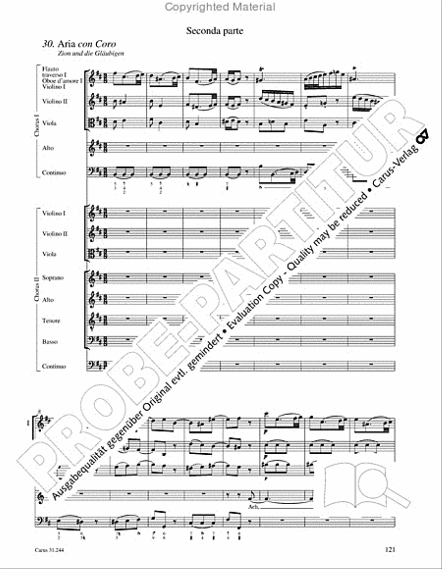 St. Matthew Passion (Matthaus-Passion) 4-Part scores gallery preview page 123