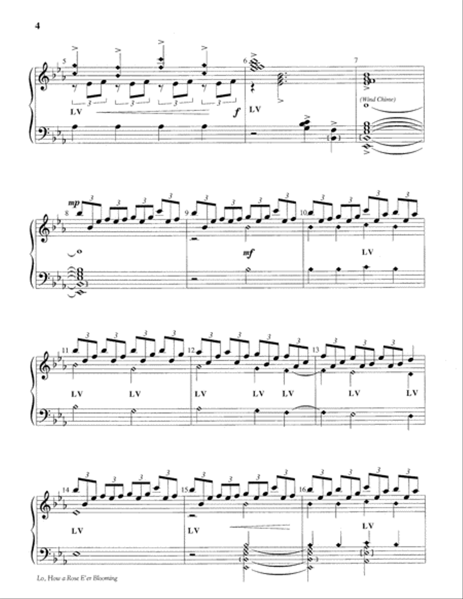 Lo, How a Rose E'er Blooming 5-Octaves scores gallery preview page 3