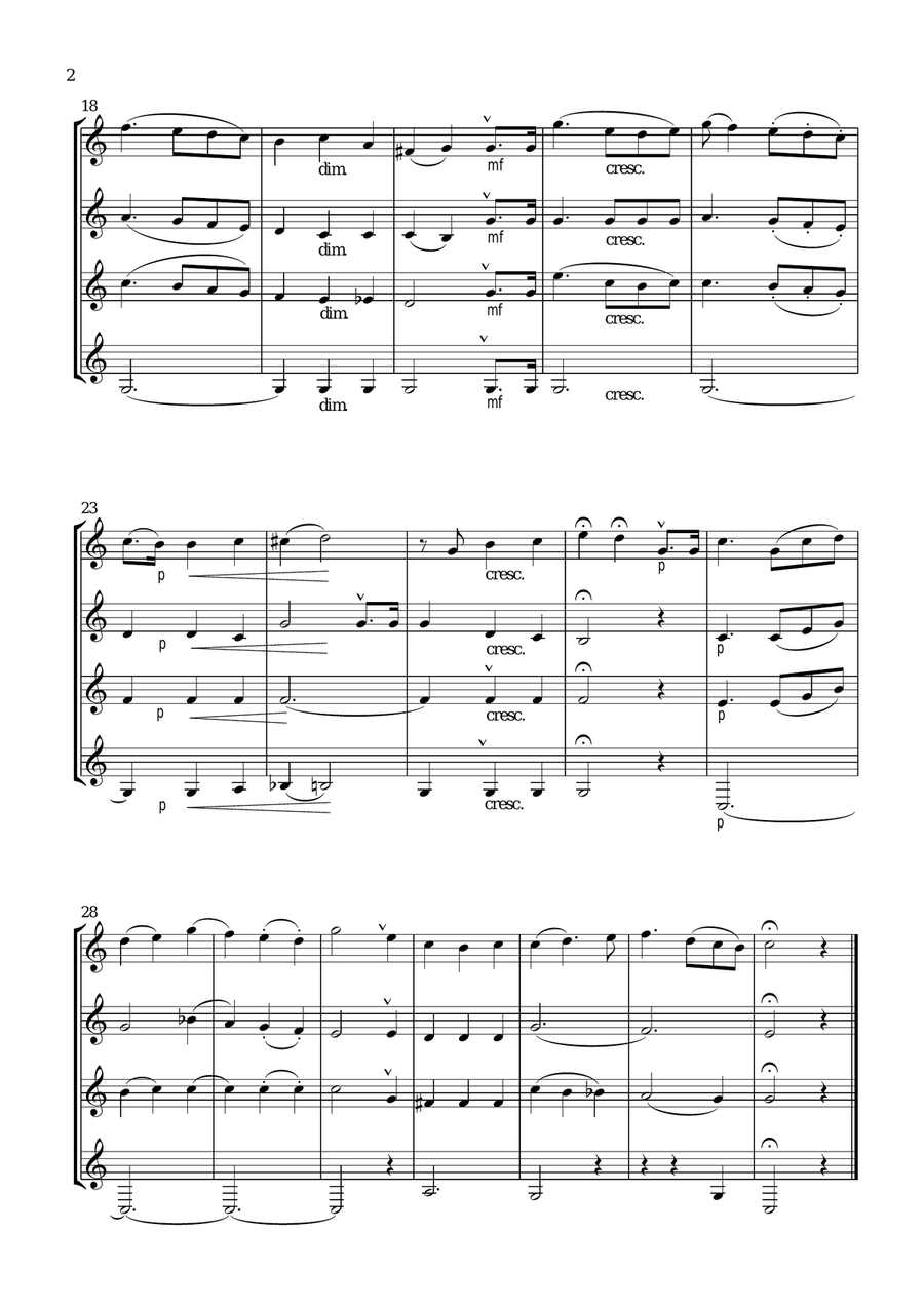 Nocturne from 'A Midsummer Night's Dream' arr. for Horn Quartet French Horn Quartet scores gallery preview page 3