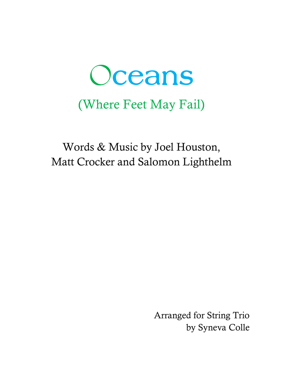 Oceans (Where Feet May Fail) String Trio scores gallery preview page 1