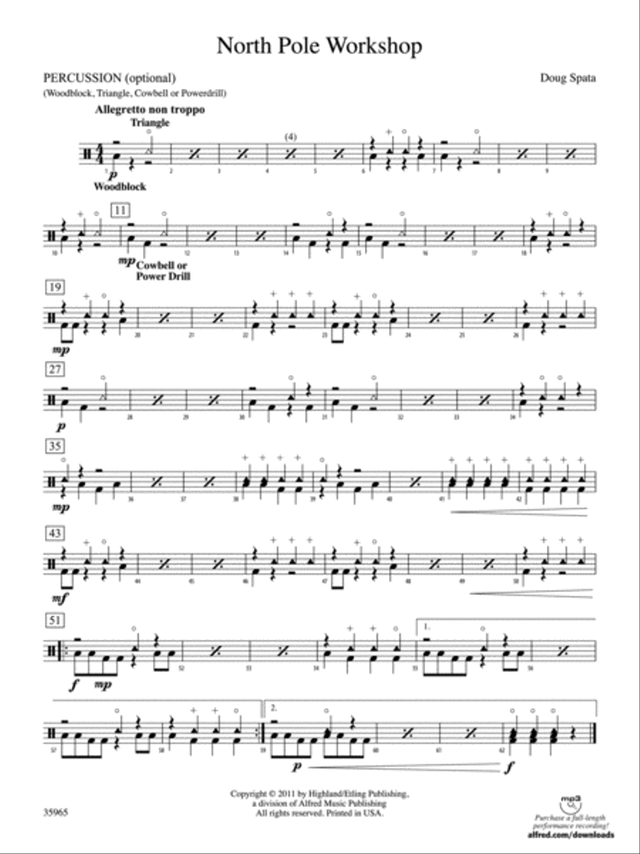 North Pole Workshop: 1st Percussion String Orchestra scores gallery preview page 1