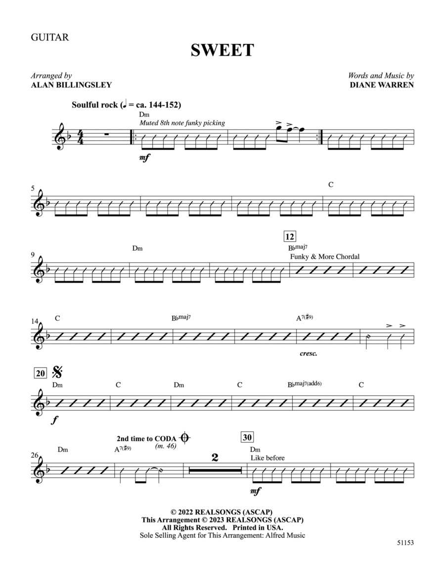 Sweet: Guitar Sweet: Guitar Guitar scores gallery preview page 1