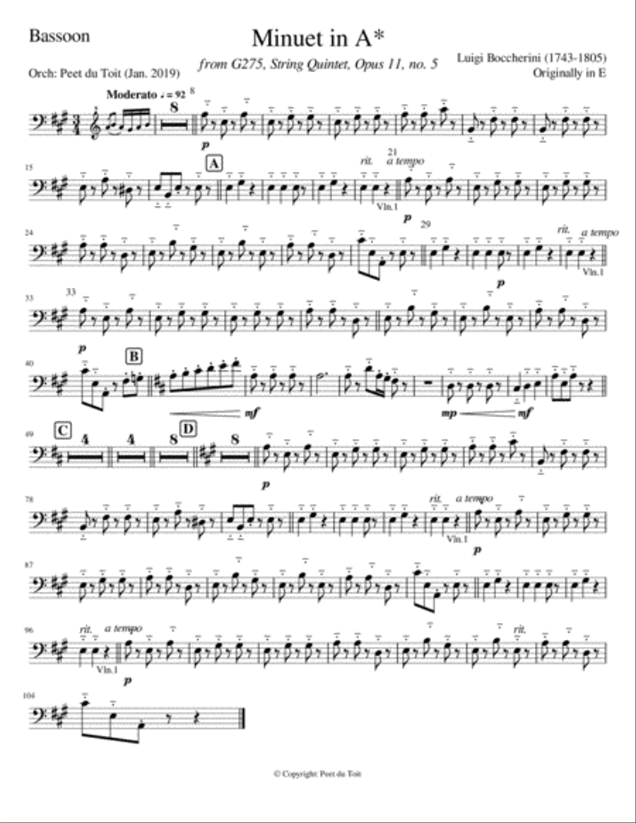 Menuett Von Boccherini Small Ensemble scores gallery preview page 1