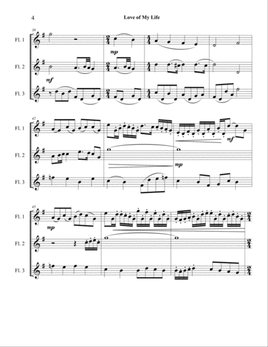 Love Of My Life Woodwind Trio scores gallery preview page 4
