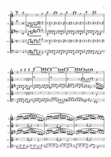 Gusty Garden Galaxy - Woodwind quintet (Full score & parts) image number null