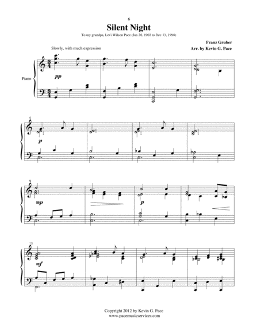 Silent Night - advanced piano solo Piano Solo scores gallery preview page 2