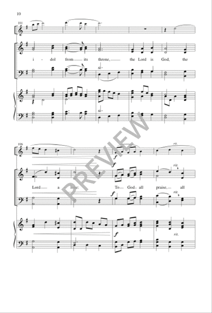 Sing Praise to God Who Reigns Above 4-Part scores gallery preview page 10