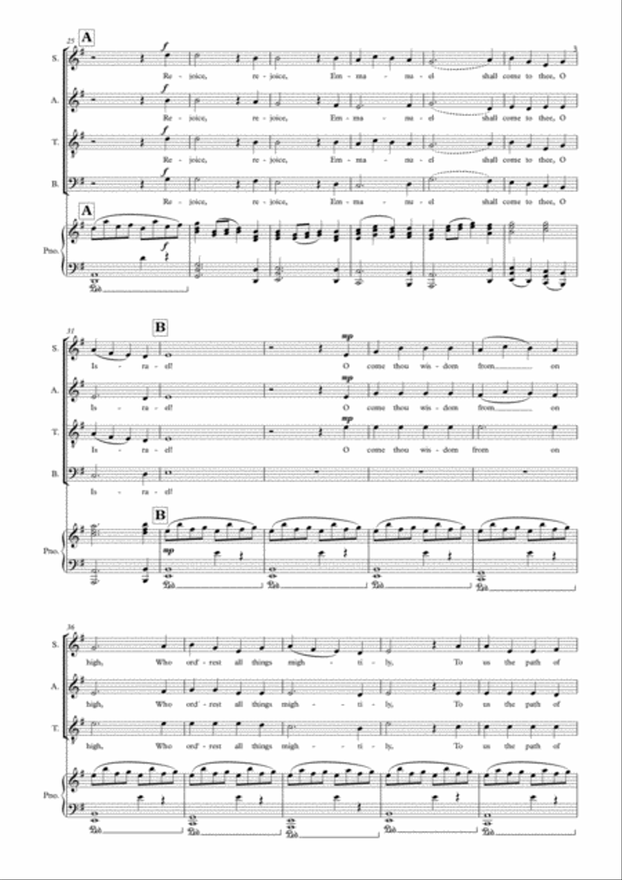O come, O come Emmanuel 4-Part scores gallery preview page 3