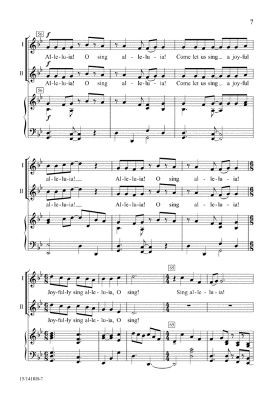 A Festive Alleluia 2-Part scores gallery preview page 7